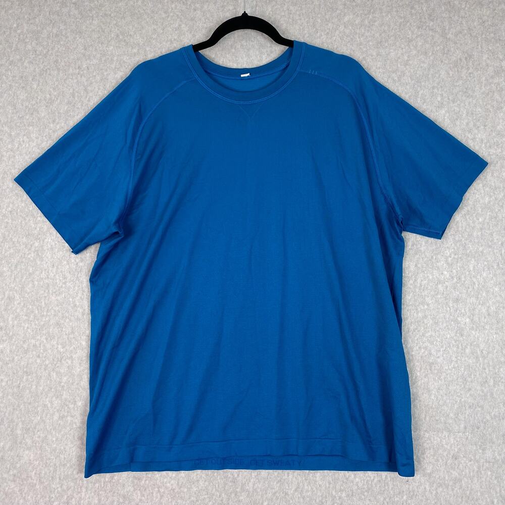 Lululemon Shirt Mens XXL Blue Metal Vent Tech Short Sleeve 2XL